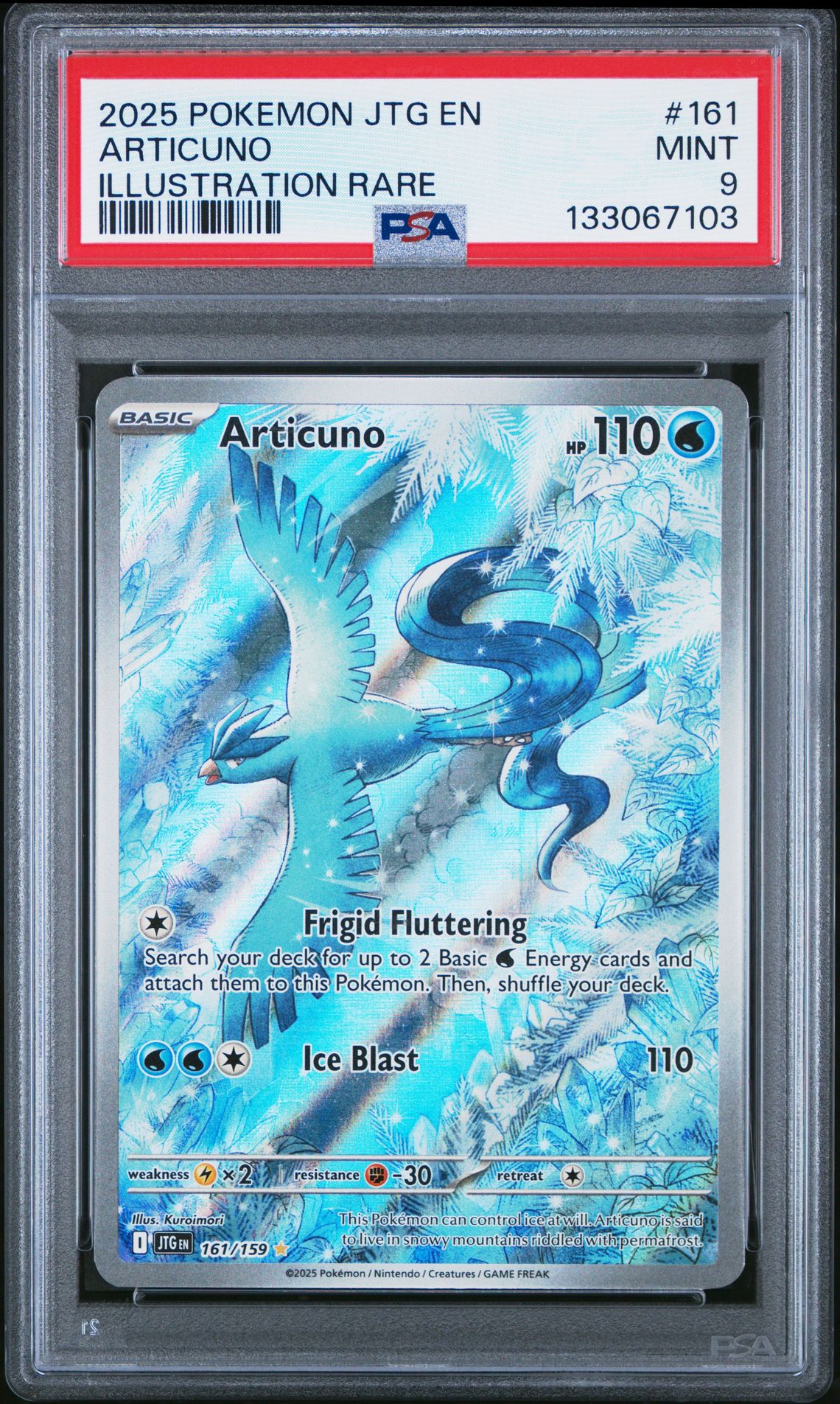 2025 Pokemon Jtg En-Journey Together Articuno #161 (Illustration Rare) Mint 9 front