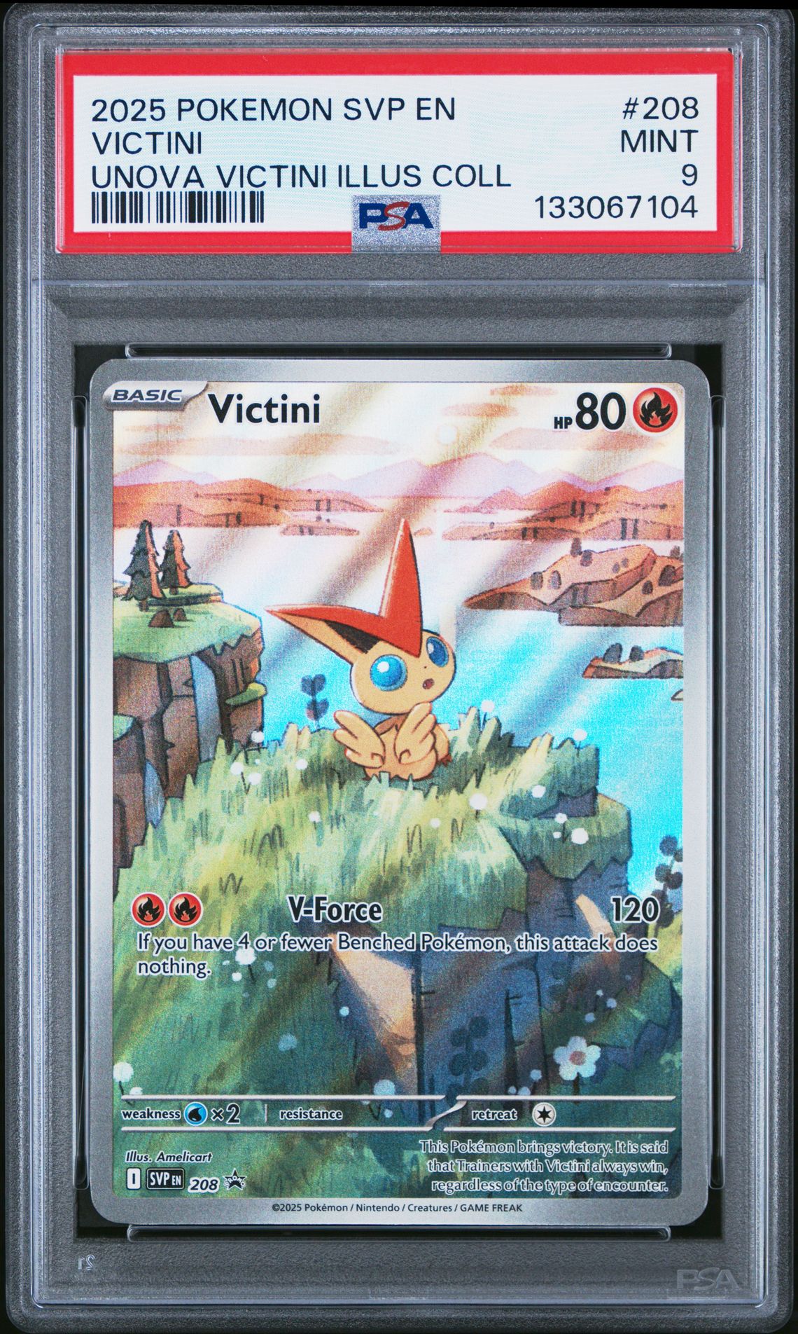 2025 Pokemon Svp En-Sv Black Star Promo Victini #208 (Unova Victini Illus Coll) Mint 9 front