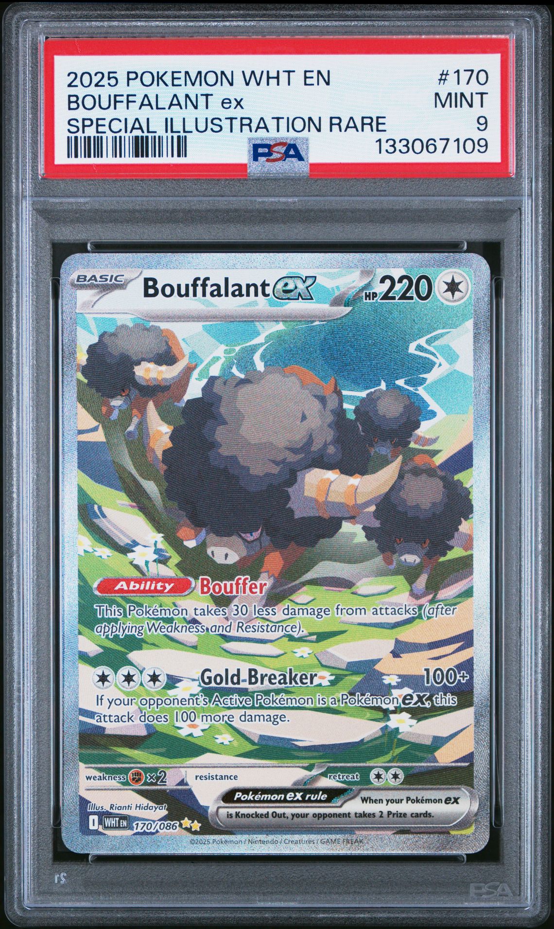 2025 Pokemon Wht En-White Flare Bouffalant Ex #170 (Special Illustration Rare) Mint 9 front