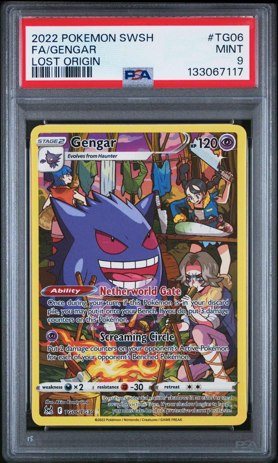 2022 Pokemon Sword & Shield Lost Origin Fa/Gengar #Tg06 (Lost Origin) Mint 9 front