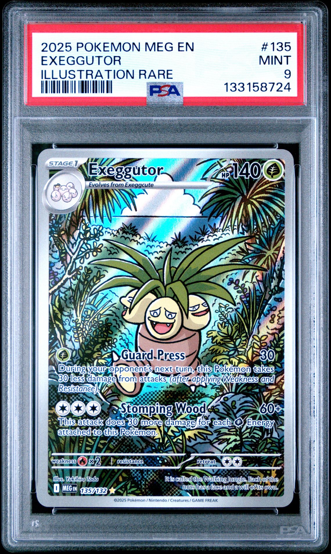 2025 Pokemon Meg En-Mega Evolution Exeggutor #135 (Illustration Rare) Mint 9 front