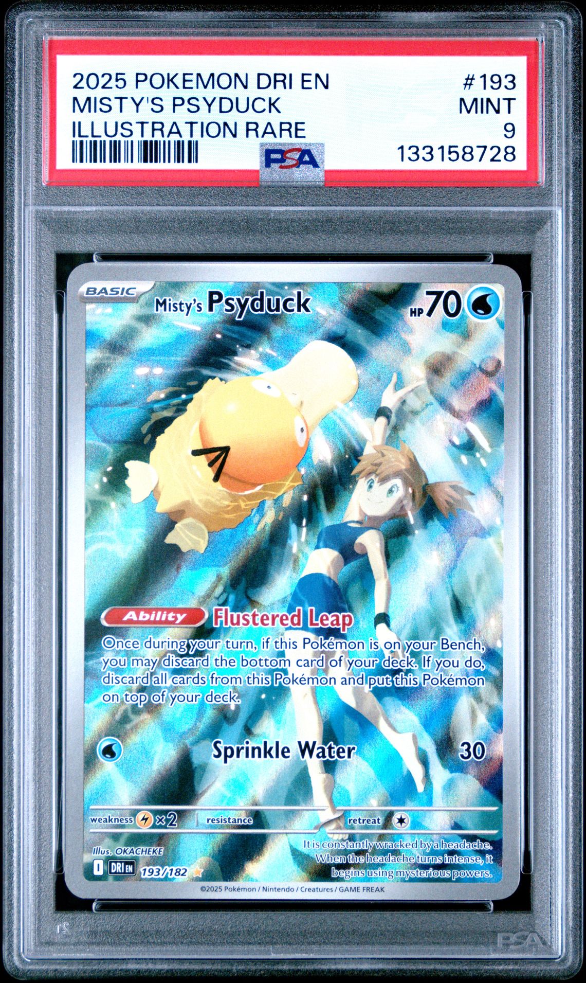 2025 Pokemon Dri En-Destined Rivals Misty's Psyduck #193 (Illustration Rare) Mint 9 front