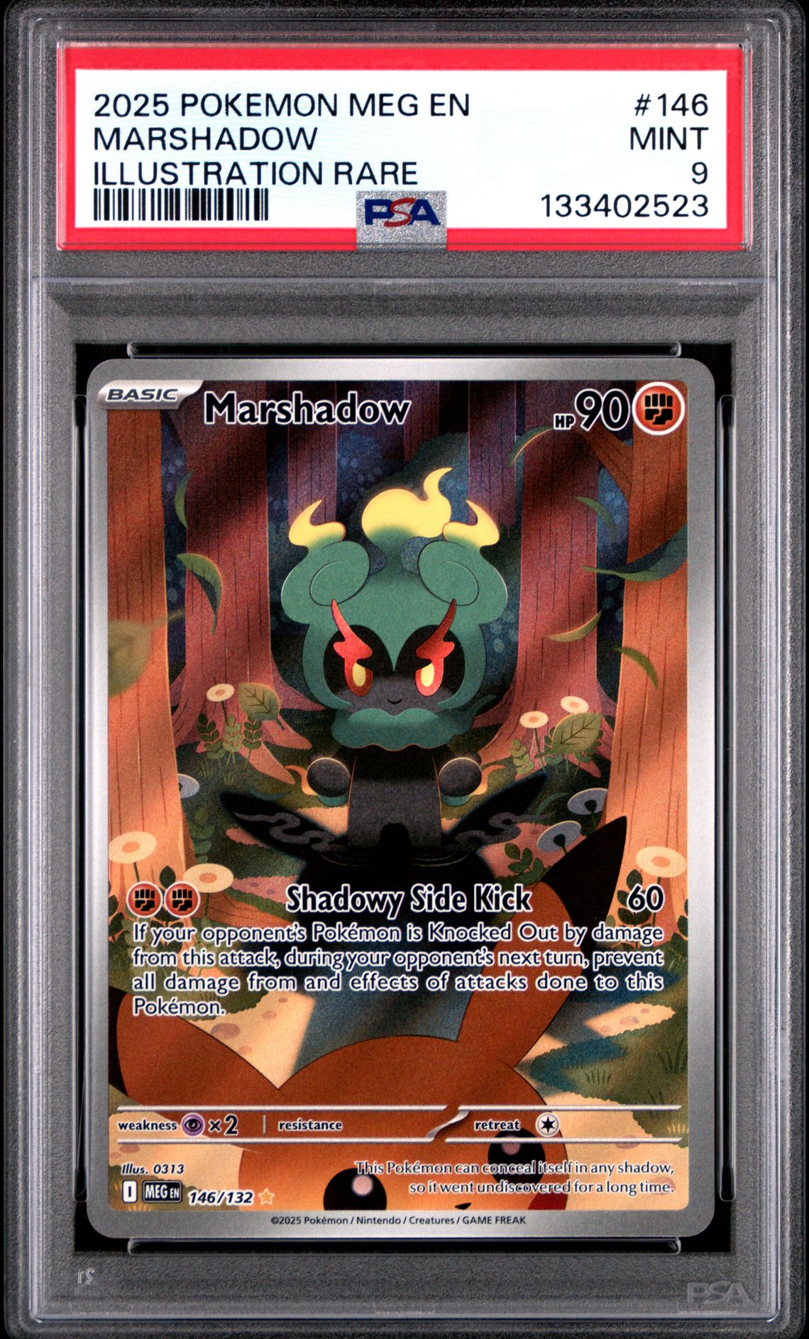 2025 Pokemon Meg En-Mega Evolution Marshadow #146 (Illustration Rare) Mint 9 front