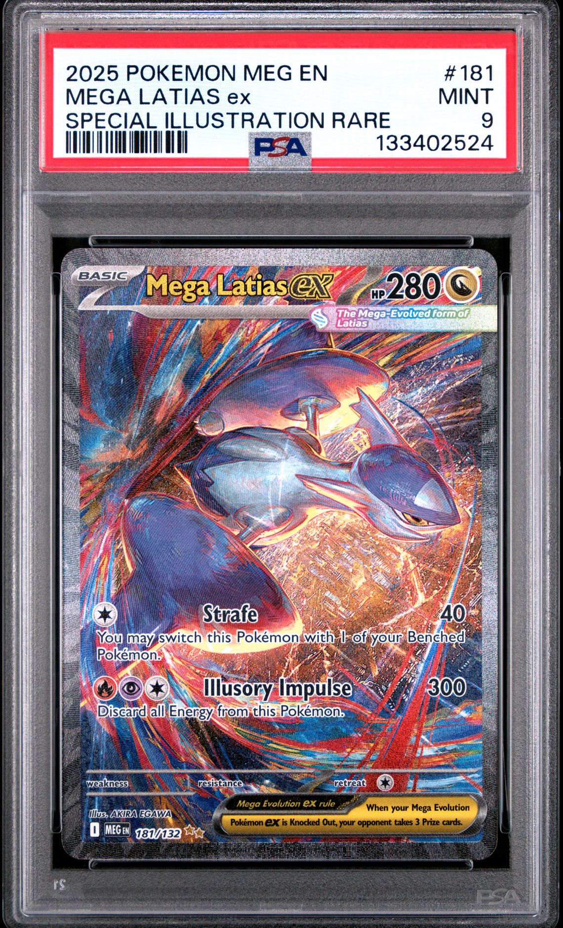 2025 Pokemon Meg En-Mega Evolution Mega Latias Ex #181 (Special Illustration Rare) Mint 9 front