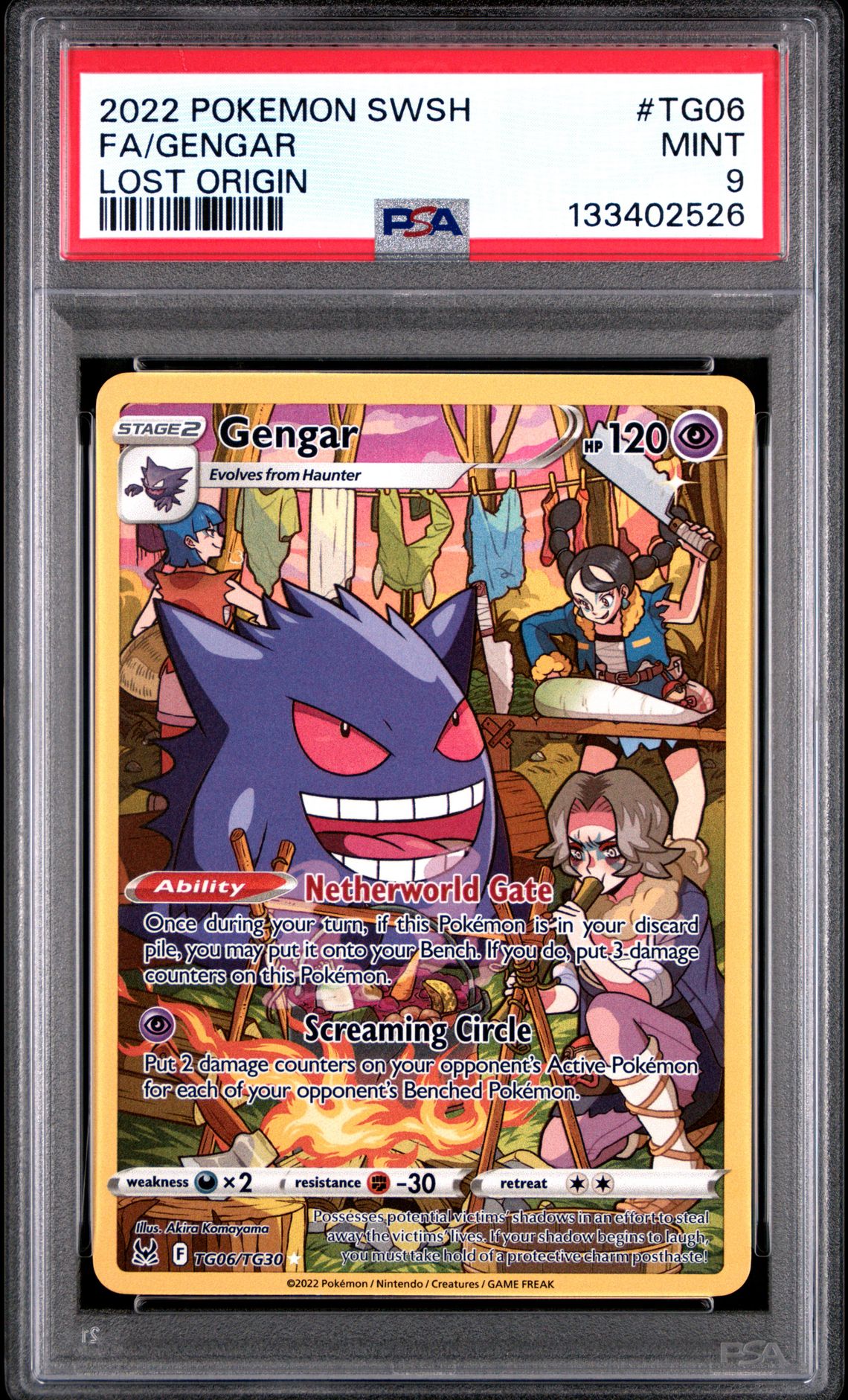2022 Pokemon Sword & Shield Lost Origin Fa/Gengar #Tg06 (Lost Origin) Mint 9 front