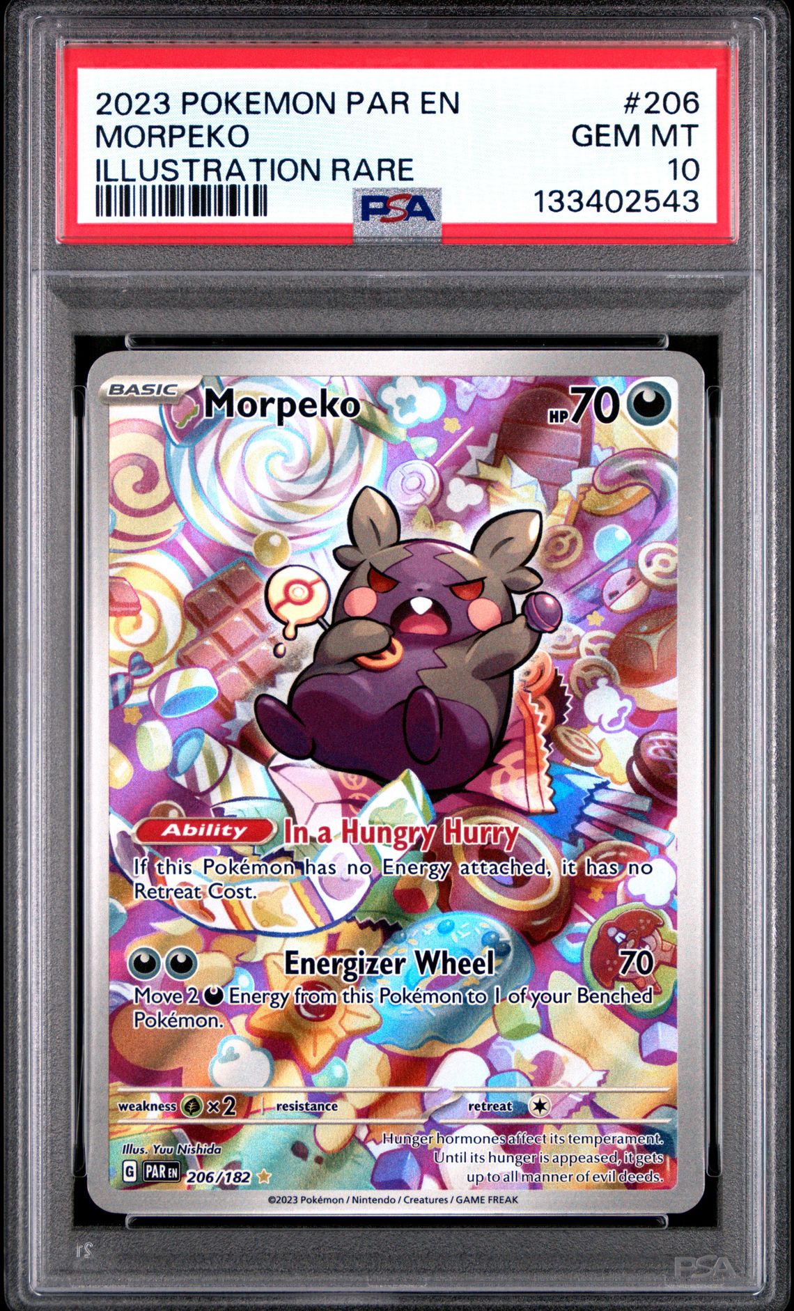 2023 Pokemon Par En-Paradox Rift Morpeko #206 (Illustration Rare) Gem Mt 10 front