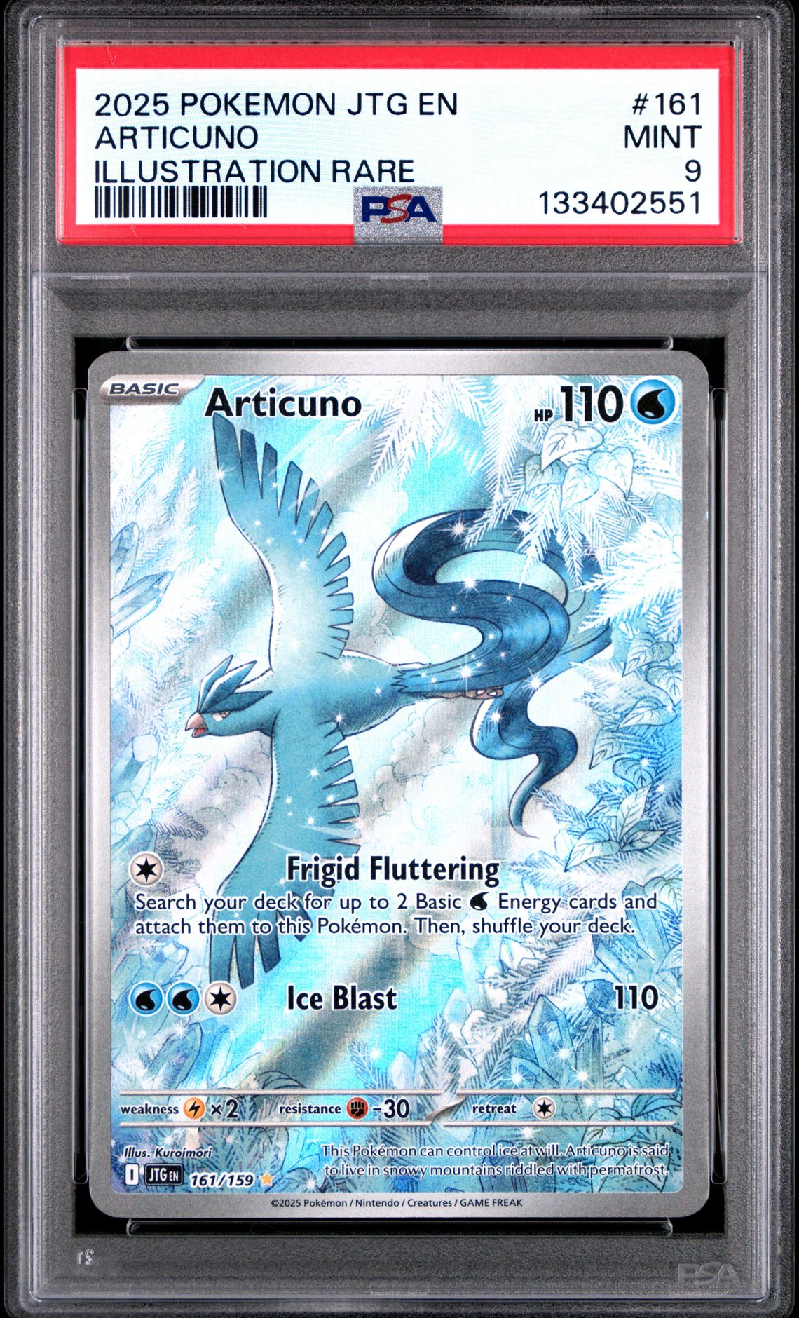 2025 Pokemon Jtg En-Journey Together Articuno #161 (Illustration Rare) Mint 9 front