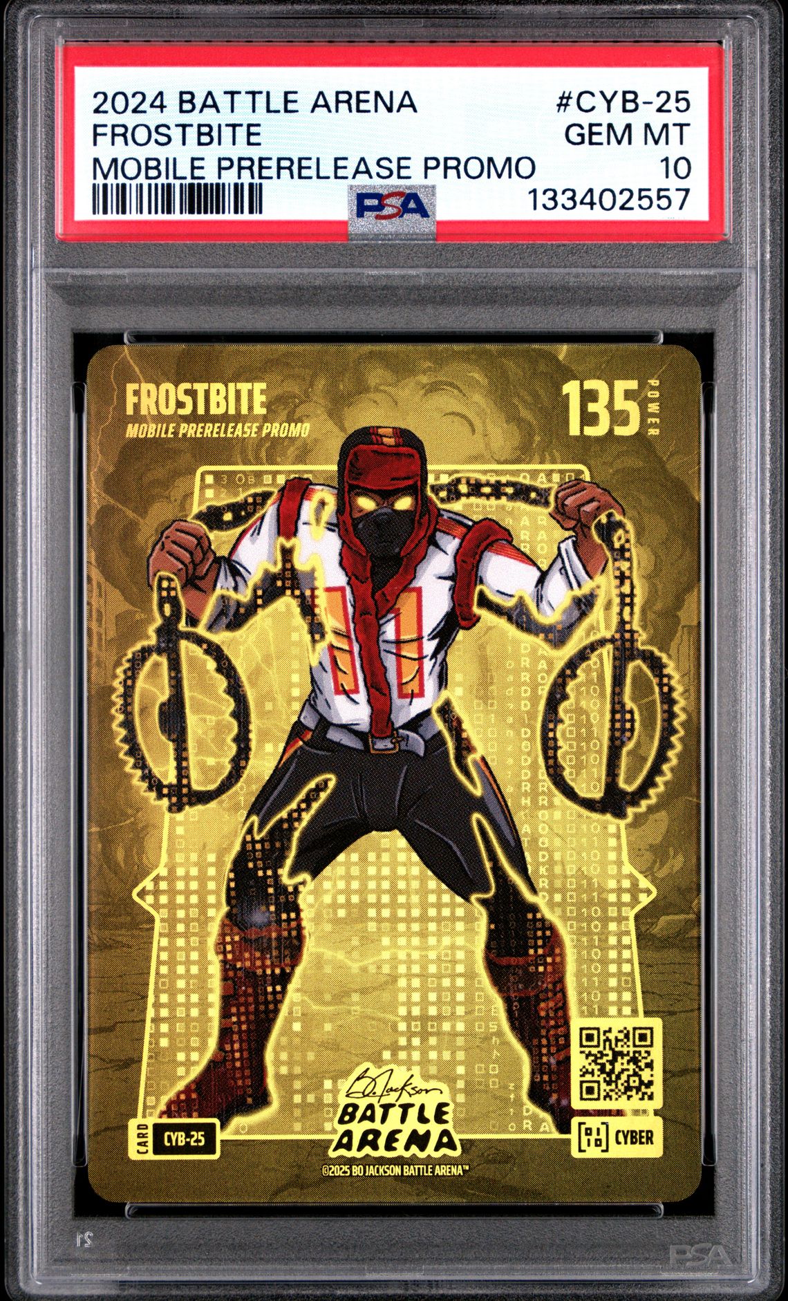 2024 Bo Jackson Battle Arena Mobile Prerelease Promo Frostbite #Cyb-25 Gem Mt 10 front