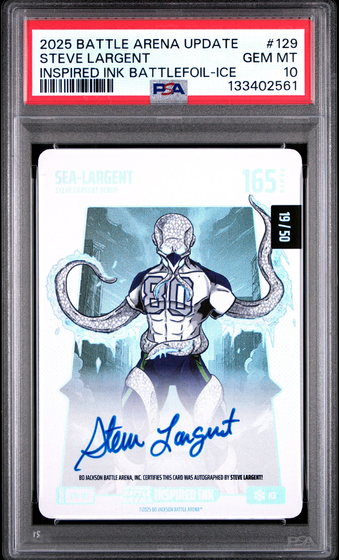 2025 Bo Jackson Battle Arena Update Inspired Ink Battlefoil Steve Largent #129 (Inspired Ink Battlefoil-Ice) Gem Mt 10 front