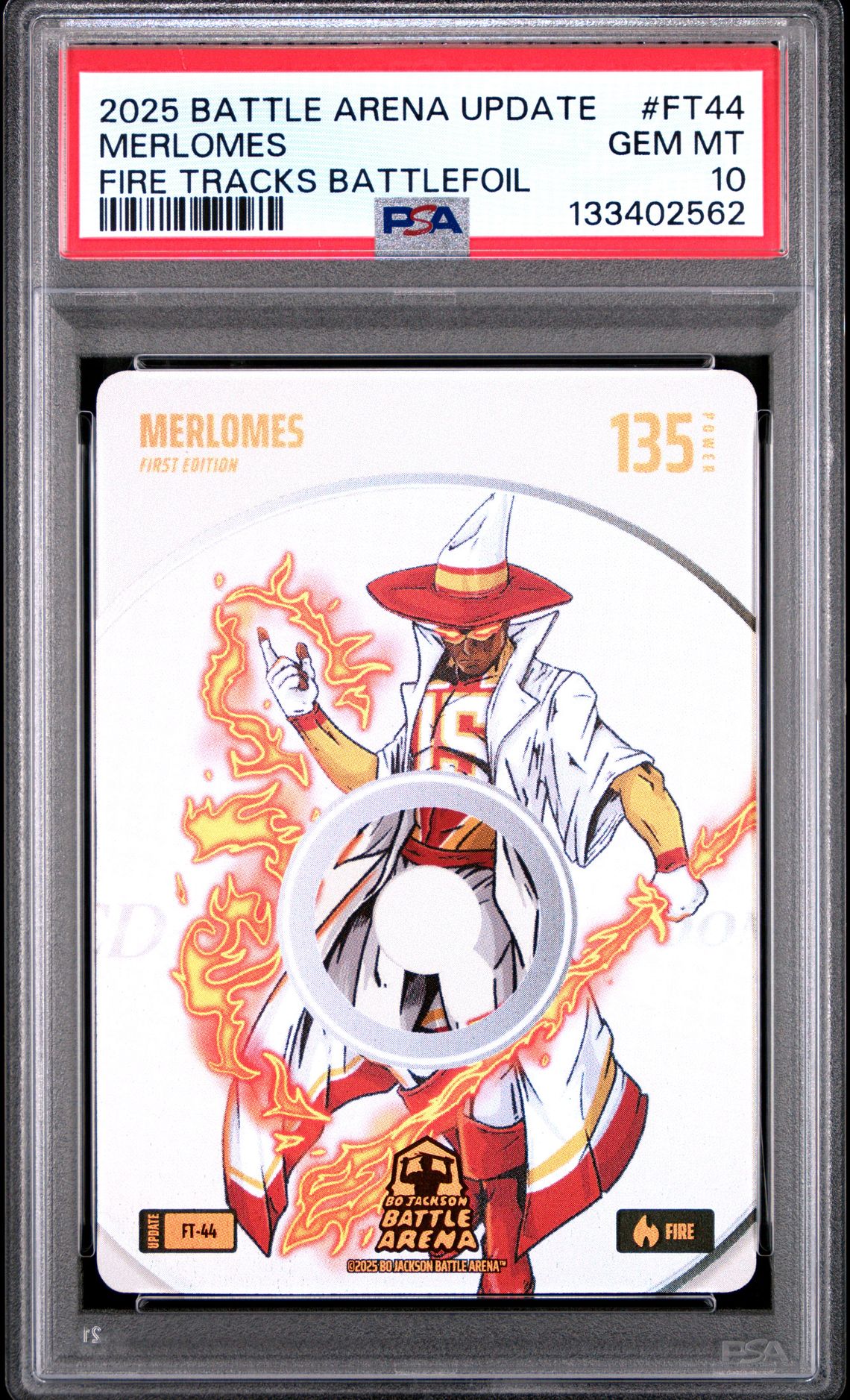 2025 Bo Jackson Battle Arena Update Fire Tracks Battlefoil Merlomes #Ft44 Gem Mt 10 front