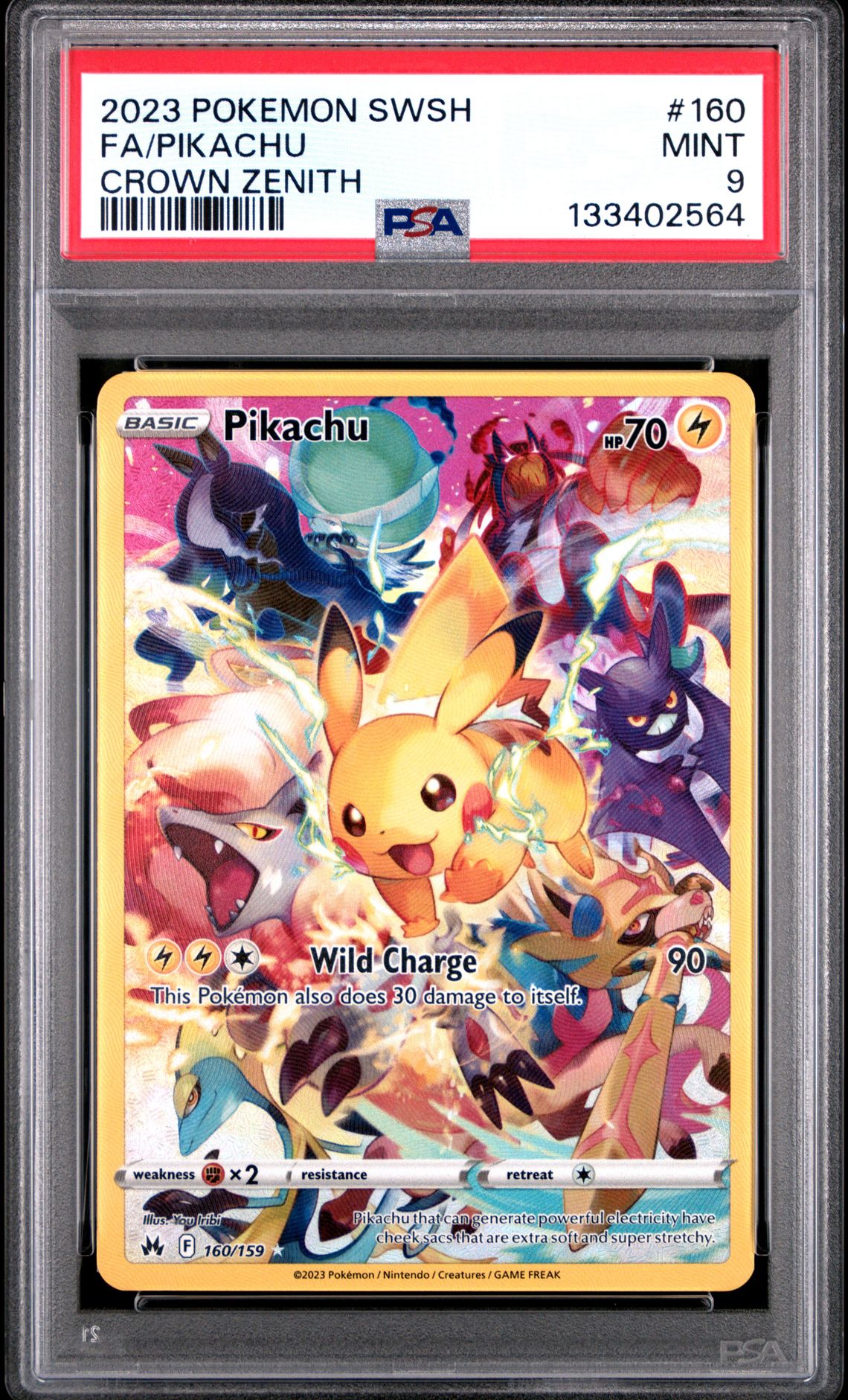 2023 Pokemon Sword And Shield Crown Zenith Fa/Pikachu #160 (Crown Zenith) Mint 9 front