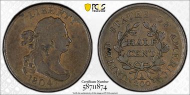 1804 1/2C Crosslet 4, Stems VF35BN