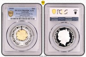 2010 50C Royal Engagement Ag Select Gilt PR69DCAM