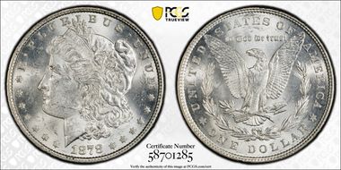 1878 7TF $1 Reverse of 1879 MS62