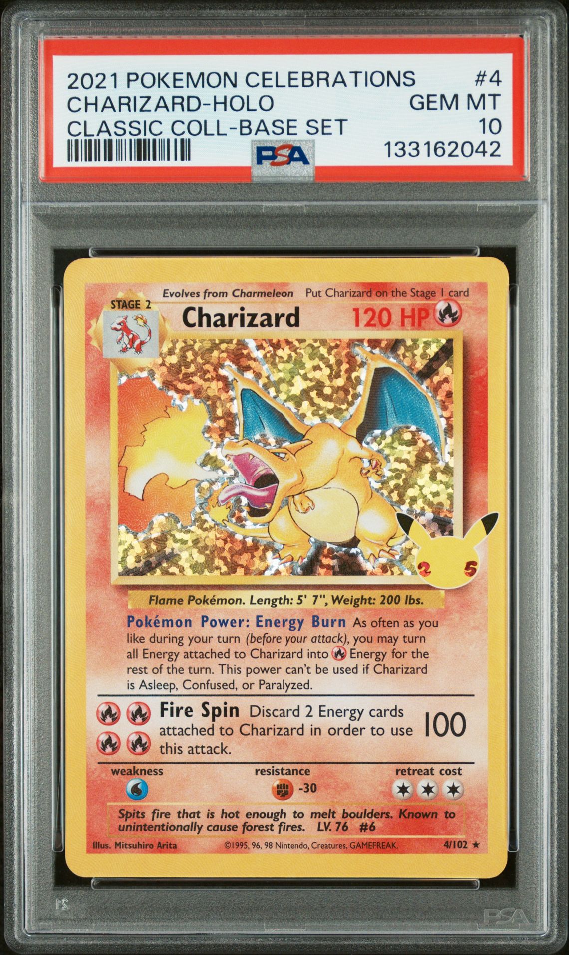 2021 Pokemon Celebrations Classic Collection Charizard-Holo #4 (Classic Coll-Base Set) Gem Mt 10 front