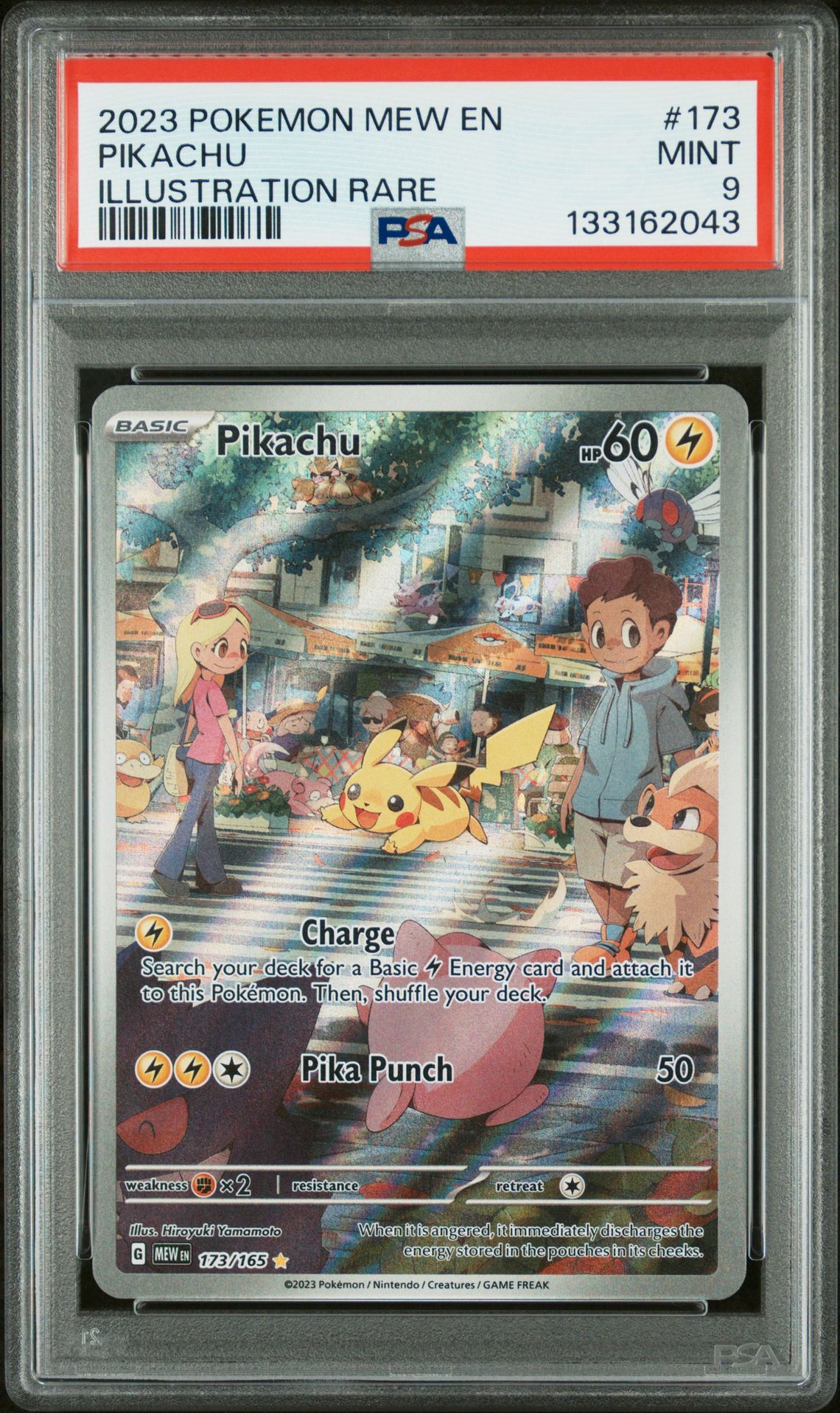 2023 Pokemon Mew En-151 Pikachu #173 (Illustration Rare) Mint 9 front