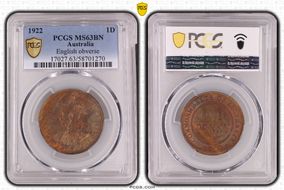 1922 1D English obverse MS63BN
