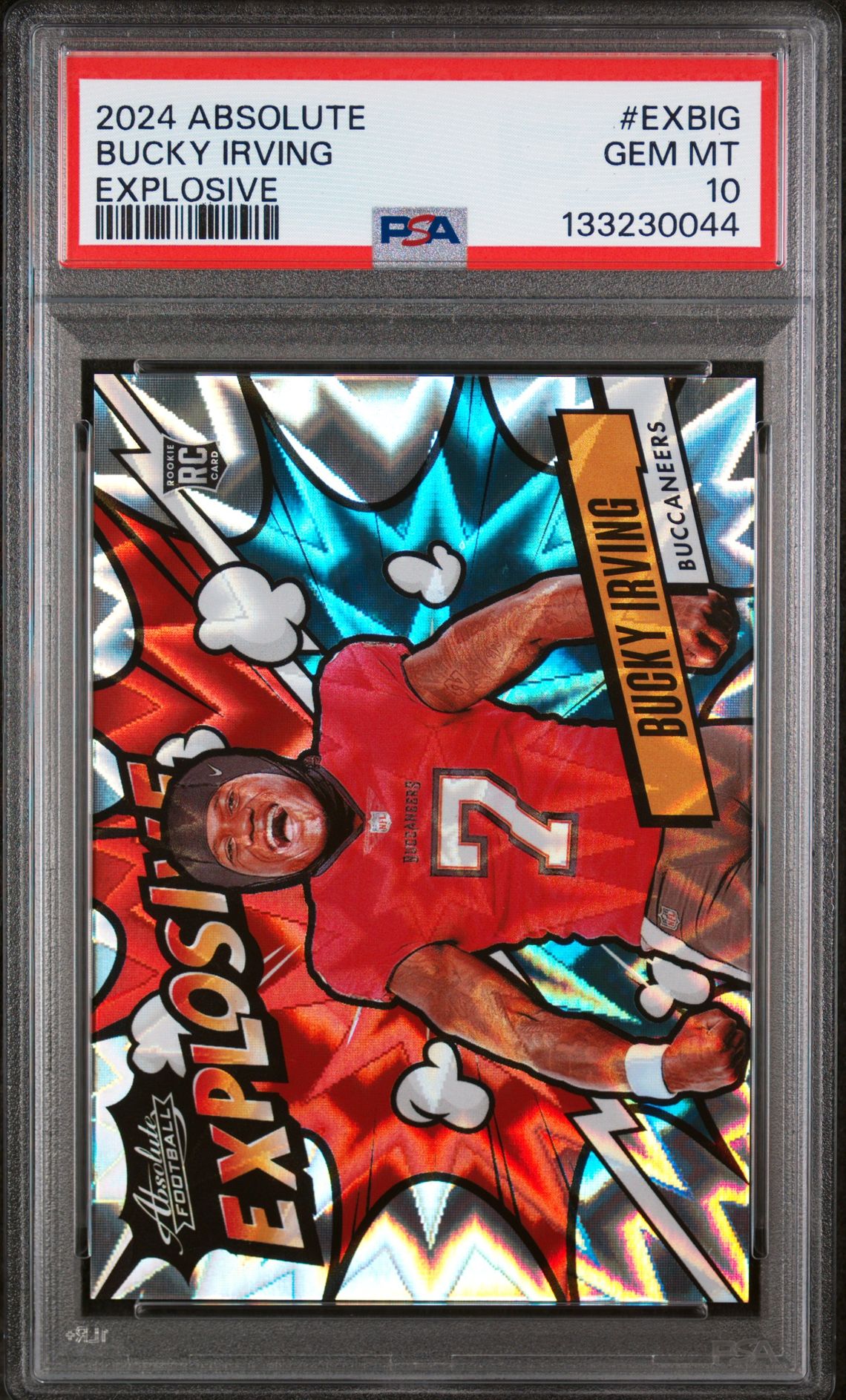 2024 Panini Absolute Explosive Bucky Irving #Exbig Gem Mt 10 front view - PSA graded GEM MT 10