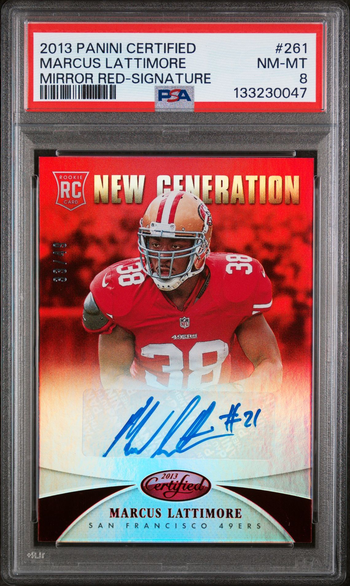 2013 Panini Certified Marcus Lattimore #261 (Mirror Red-Signature) Nm-Mt 8 front