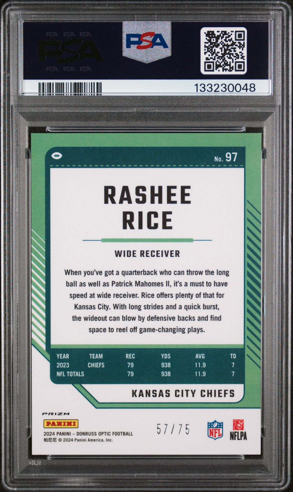 2024 Panini Donruss Optic Rashee Rice #97 (Electricity) Mint 9 back