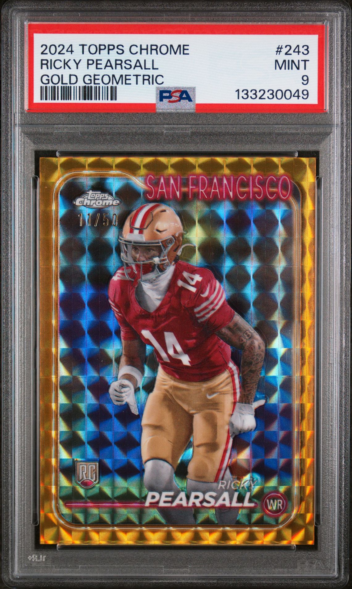 2024 Topps Chrome Ricky Pearsall #243 (Gold Geometric) Mint 9 front