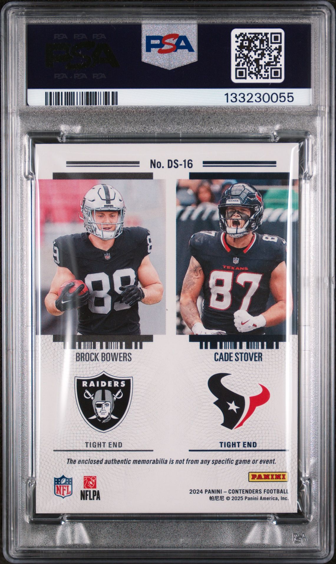 2024 Panini Contenders Rookie Ticket Dual Swatches Bowers/Stover #16 Mint 9 back