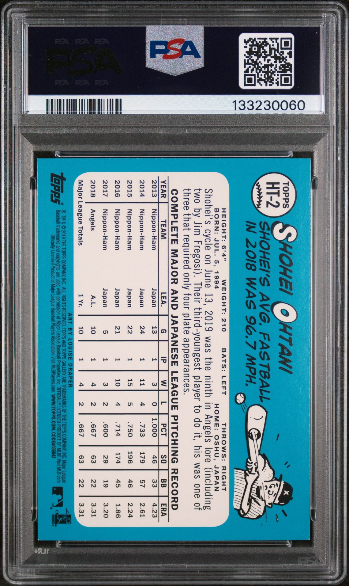 2019 Topps Gallery Heritage Shohei Ohtani #Ht-2 (Heritage) Mint 9 back