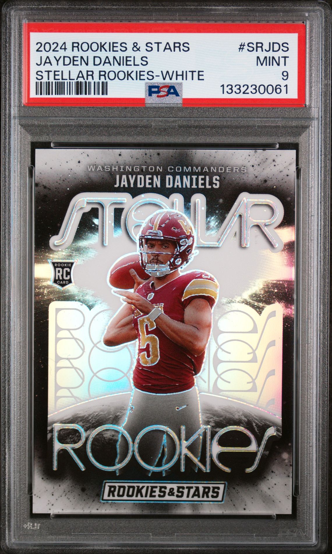 2024 Panini Rookies & Stars Stellar Rookies Jayden Daniels #Srjds (Stellar Rookies-White) Mint 9 front