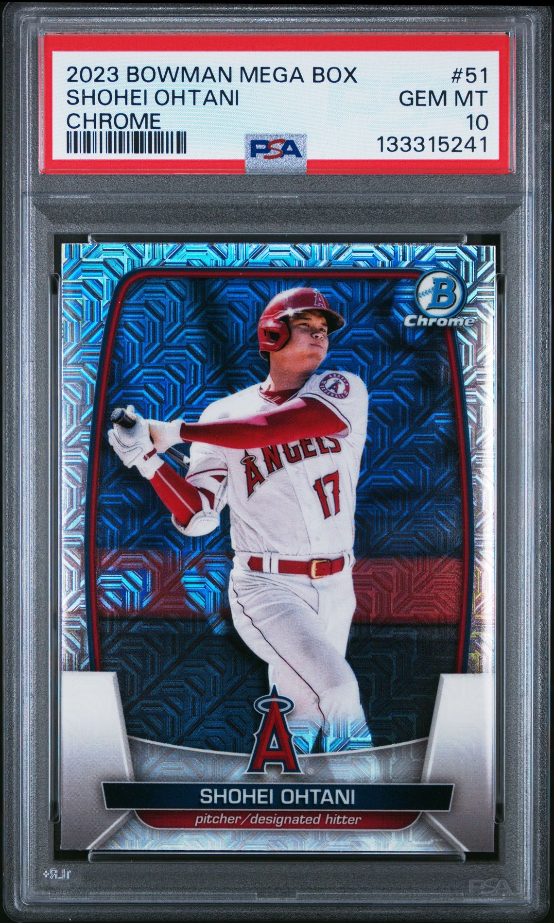 2023 Bowman Mega Box Chrome Shohei Ohtani #51 (Chrome) Gem Mt 10 front