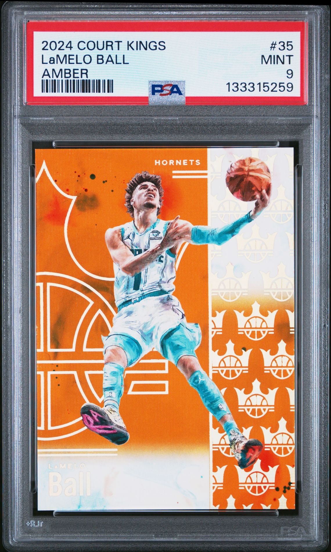 2024 Panini Court Kings Lamelo Ball #35 (Amber) Mint 9 front