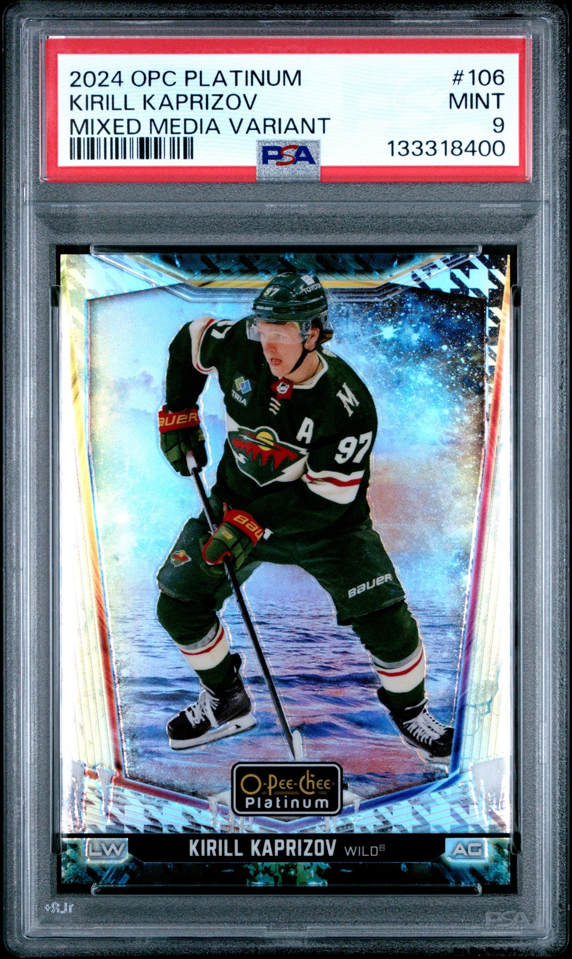 2024 Upper Deck O-Pee-Chee Platinum Kirill Kaprizov #106 (Mixed Media Variant) Mint 9 front