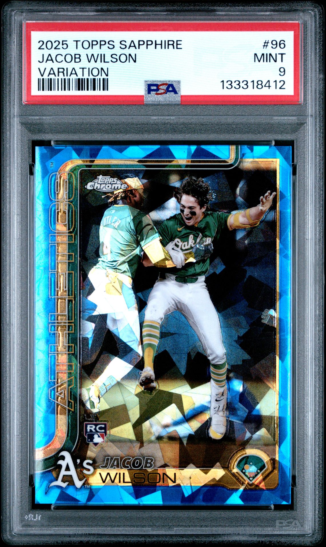 2025 Topps Chrome Sapphire Jacob Wilson #96 (Variation) Mint 9 front