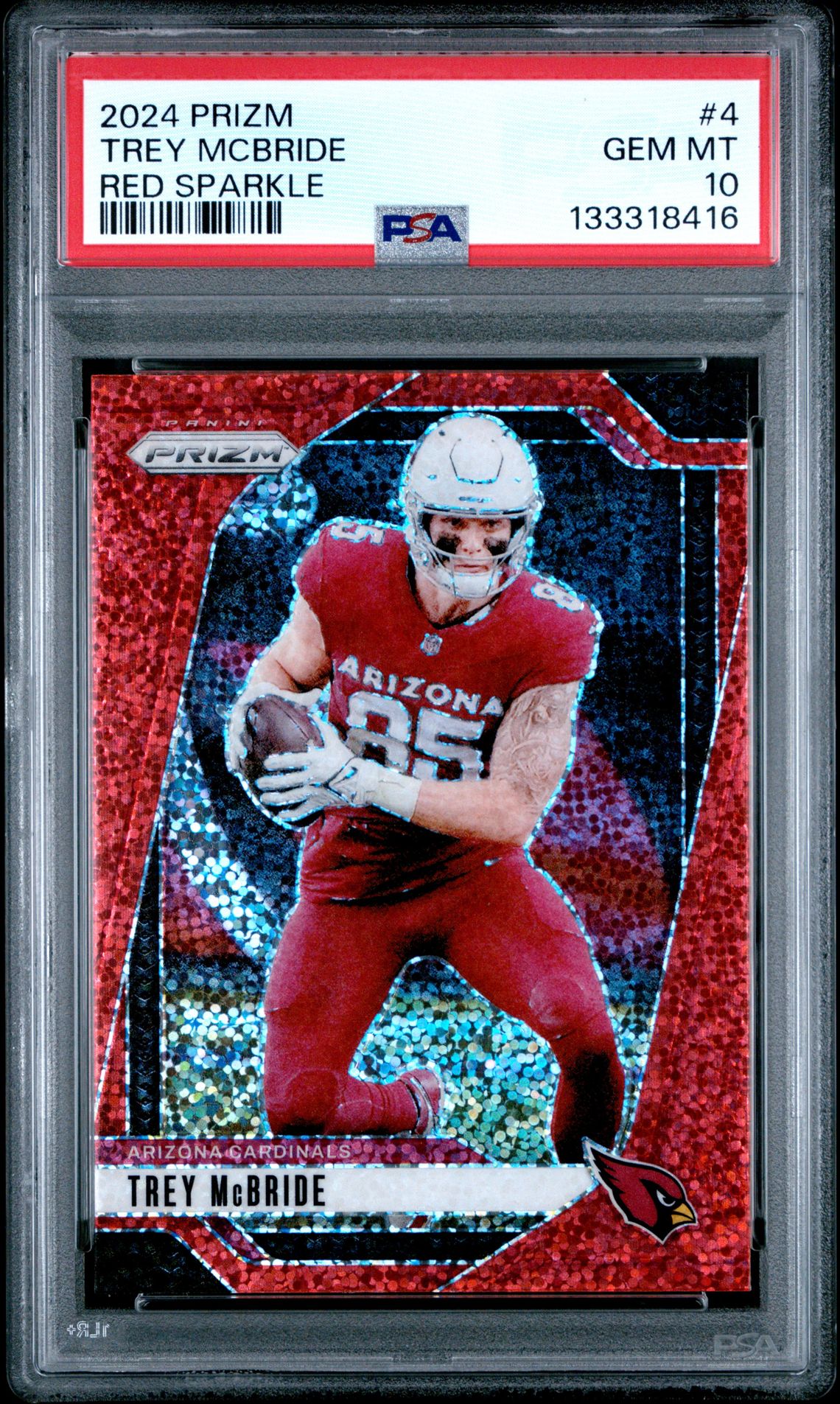 2024 Panini Prizm Trey Mcbride #4 (Red Sparkle) Gem Mt 10 front
