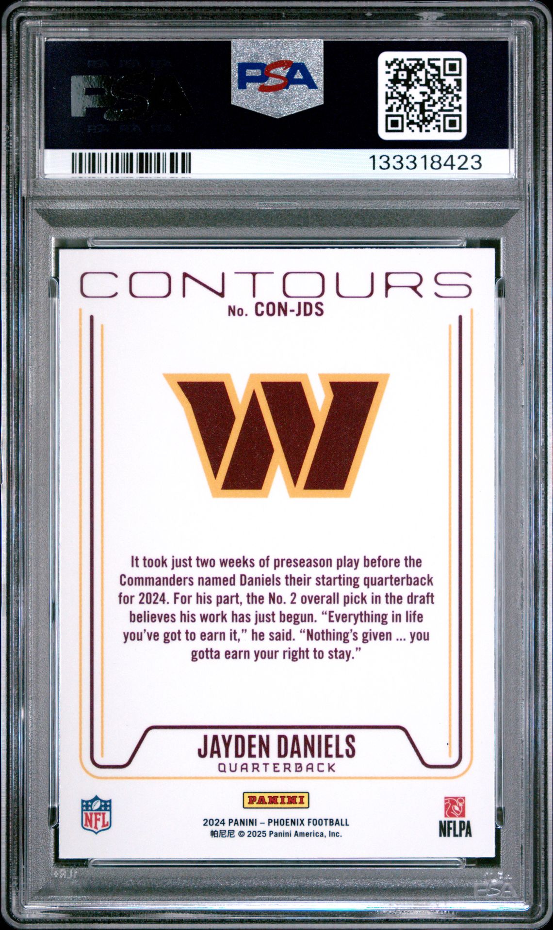 2024 Panini Phoenix Contours Jayden Daniels #Conjds Mint 9 back