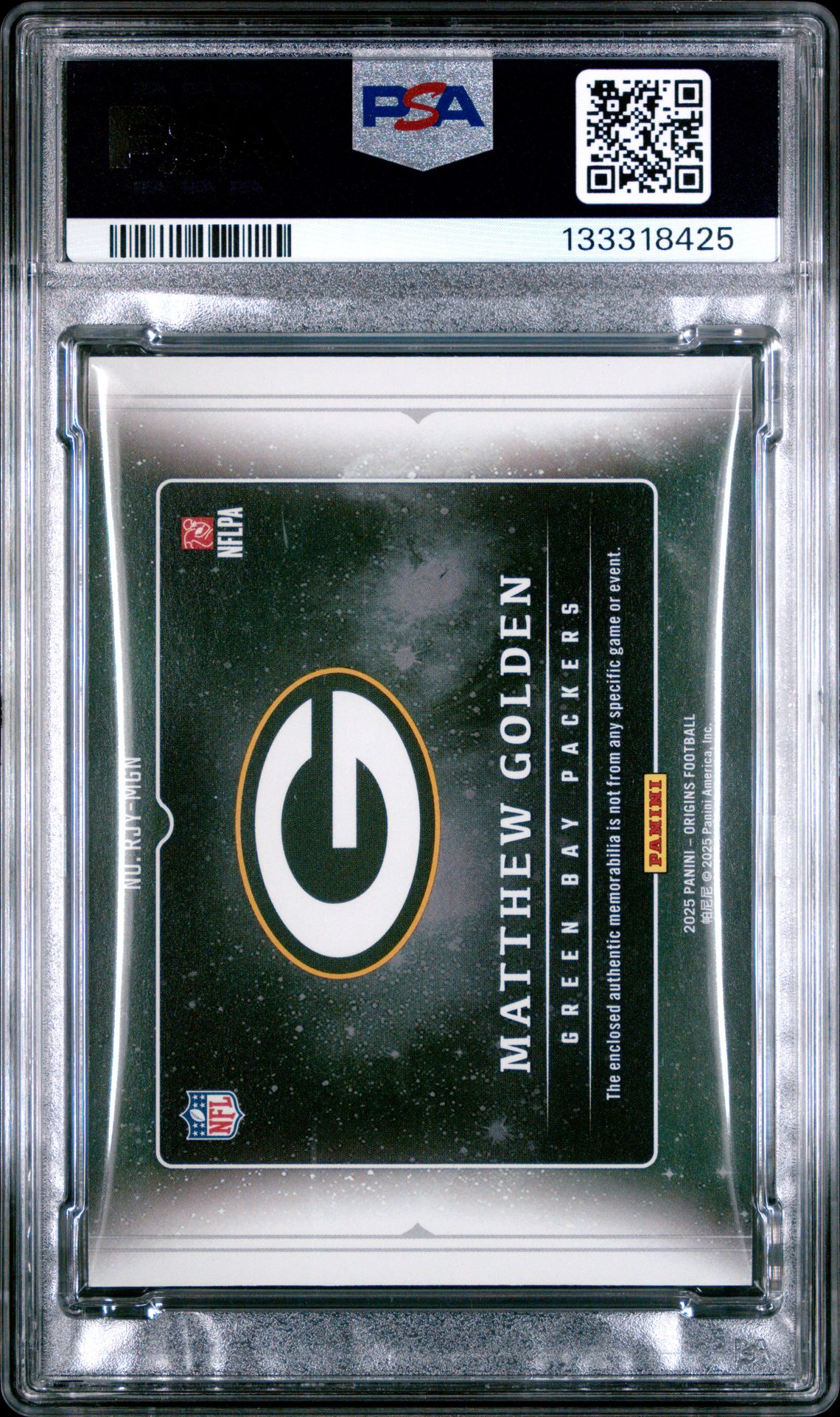 2025 Panini Origins Rookie Jumbo Jerseys Matthew Golden #Rjy-Mgn (Rookie Jumbo Jersey-Blue) Nm 7 back