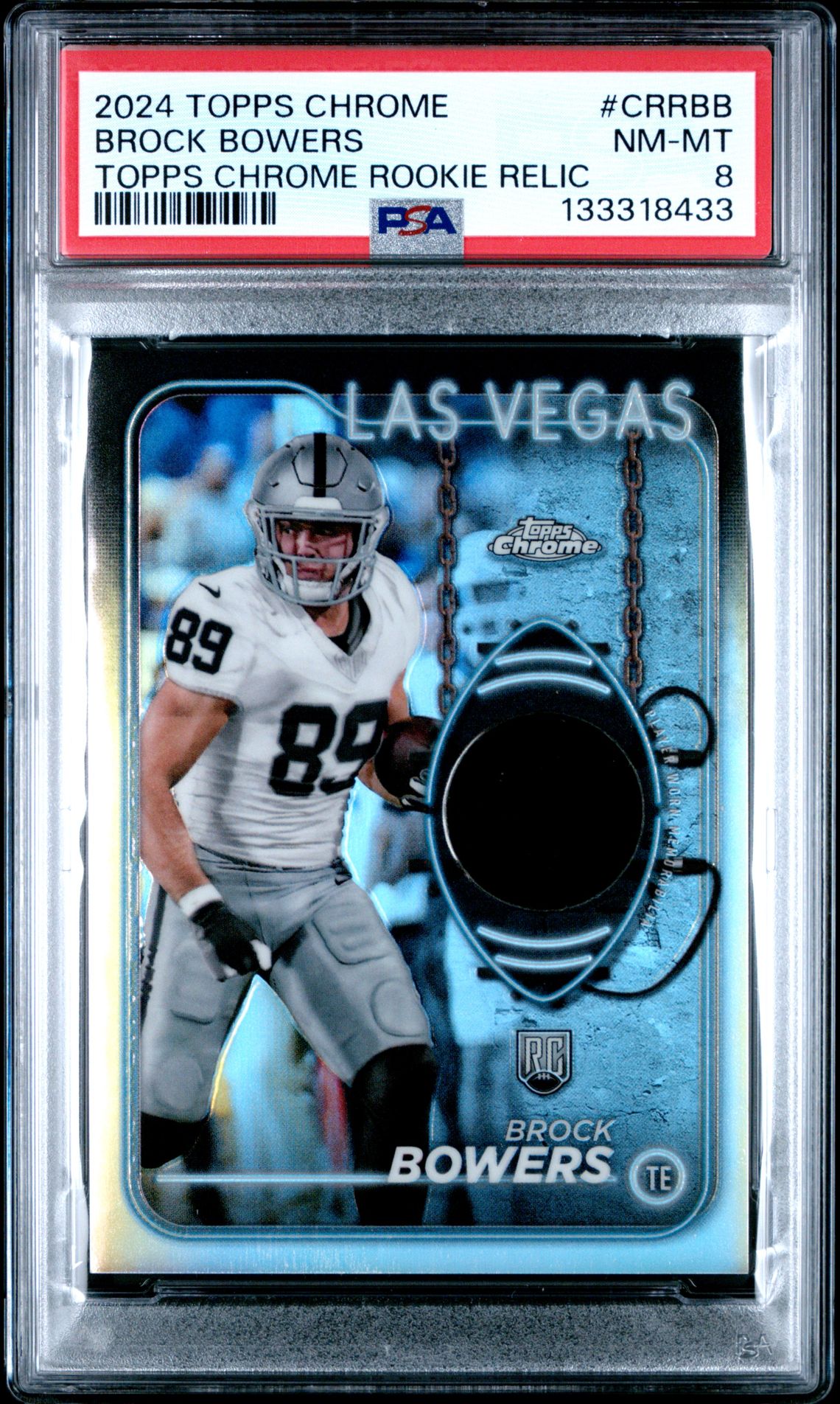 2024 Topps Chrome Topps Chrome Rookie Relics Brock Bowers #Crrbb Nm-Mt 8 front