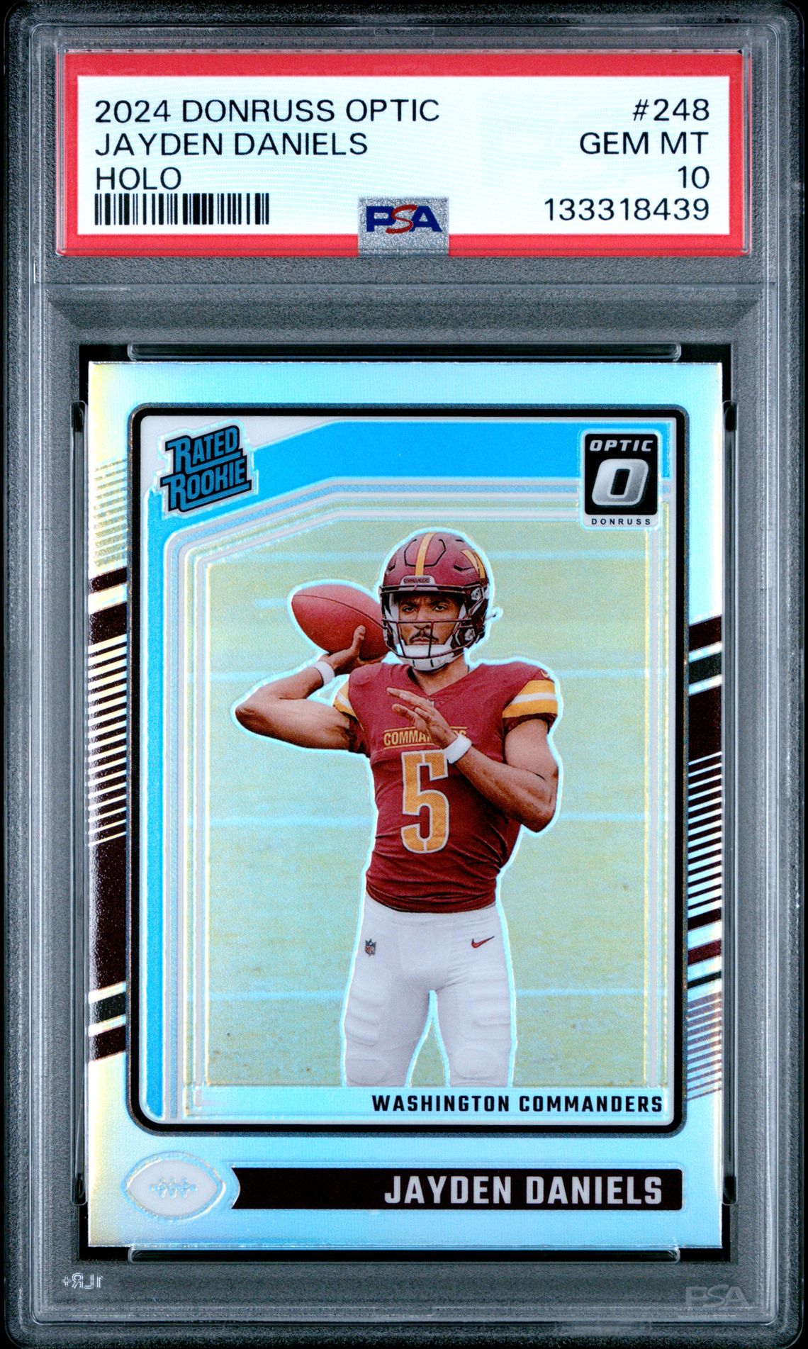 2024 Panini Donruss Optic Jayden Daniels #248 (Holo) Gem Mt 10 front