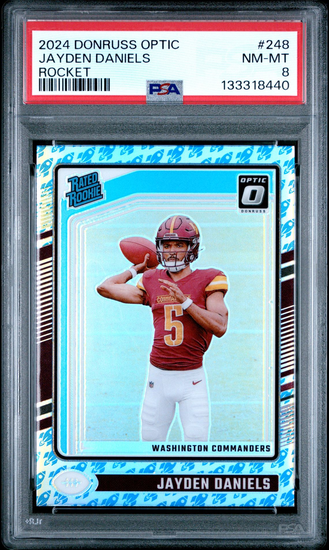 2024 Panini Donruss Optic Jayden Daniels #248 (Rocket) Nm-Mt 8 front