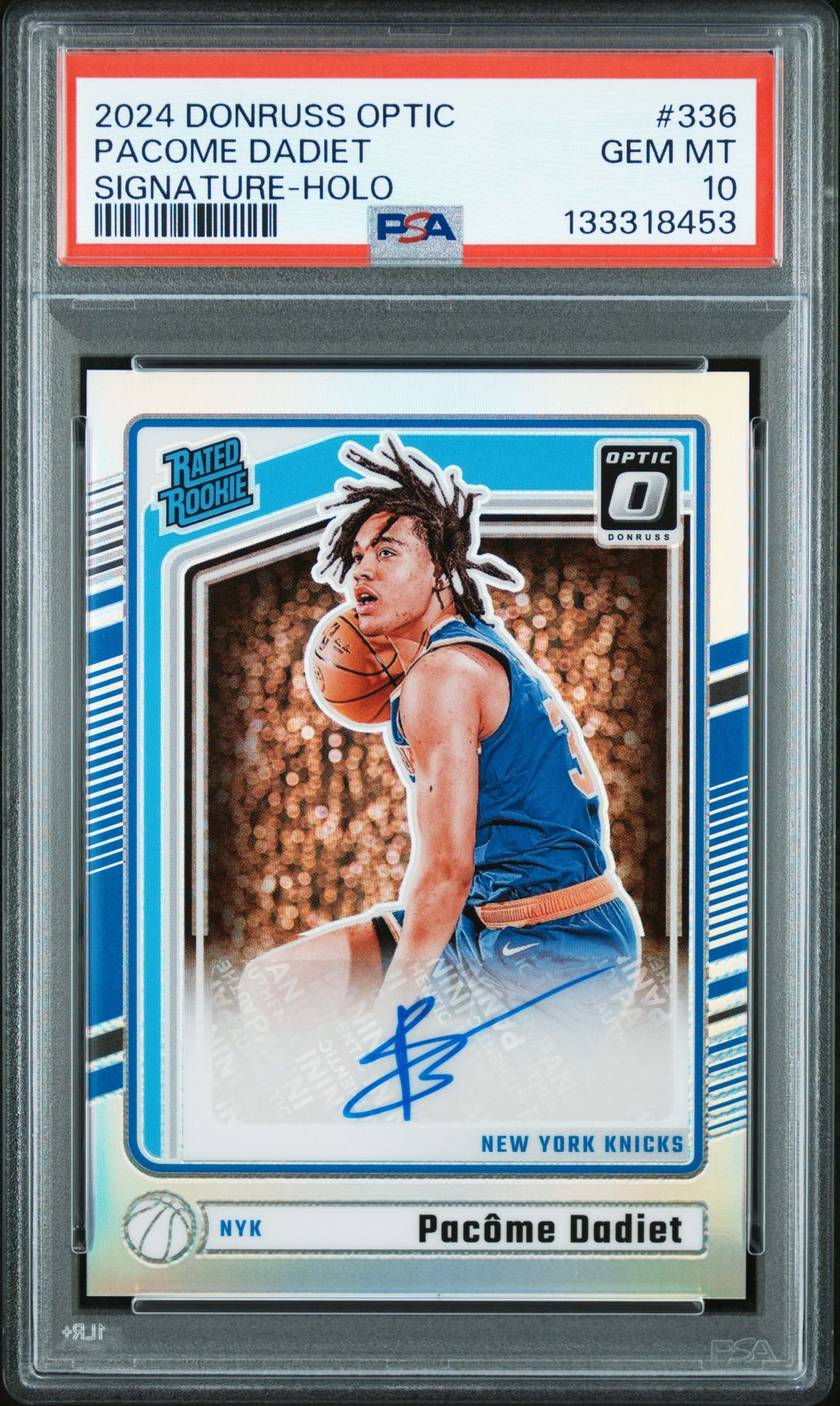2024 Panini Donruss Optic Pacome Dadiet #336 (Signature-Holo) Gem Mt 10 front