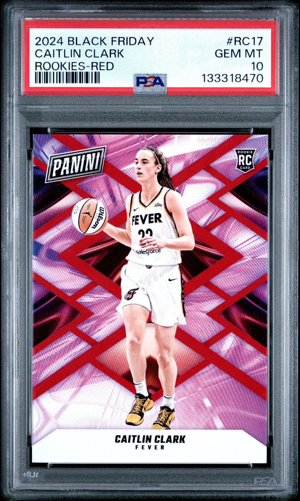 2024 Panini Black Friday Rookies Caitlin Clark #Rc17 (Rookies-Red) Gem Mt 10 front