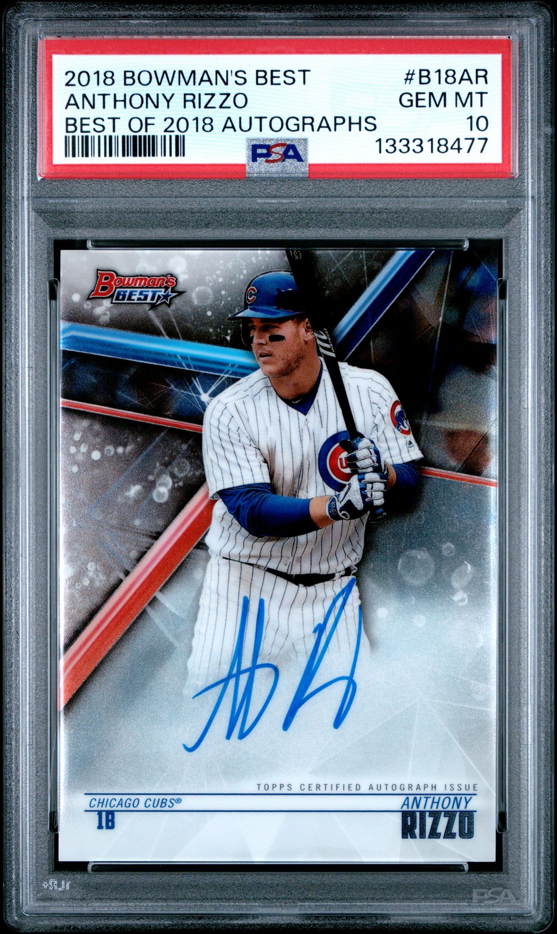 2018 Bowman's Best Best Of 2018 Autographs Anthony Rizzo #B18Ar (Best Of 2018 Autographs) Gem Mt 10 front