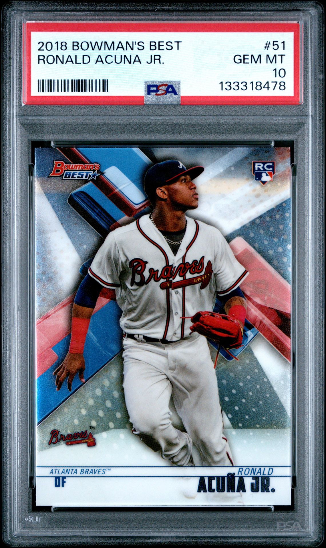2018 Bowman's Best Ronald Acuna Jr. #51 Gem Mt 10 front
