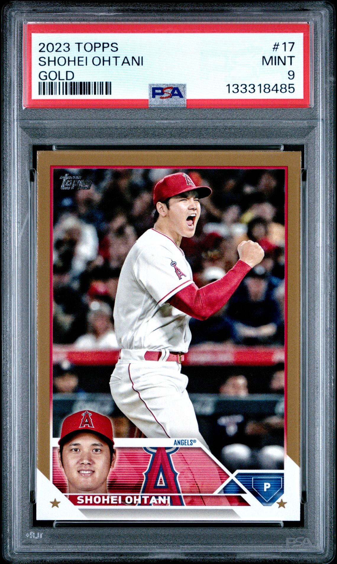 2023 Topps Shohei Ohtani #17 (Gold) Mint 9 front