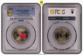 2025 $1 The Big Strawberry Colorized Al-Br MS65