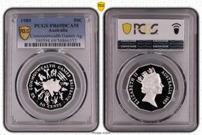 1989 50C Commonwealth Games Ag PR69DCAM