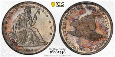 1839 $1 J-104, Gobrecht Restrike PR65