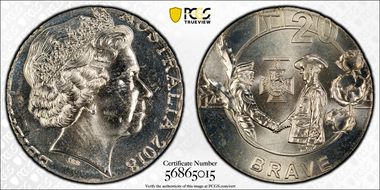 2018 20C Anzac Spirit - Brave MS63