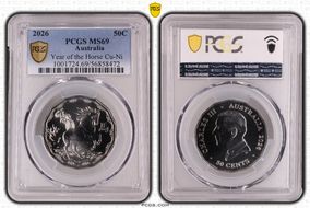 2026 50C Year of the Horse Cu-Ni MS69
