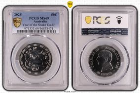 2025 50C Year of the Snake Cu-Ni MS69