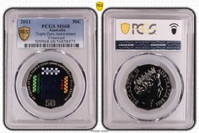 2011 50C Triple Zero Anniversary Colorized MS68